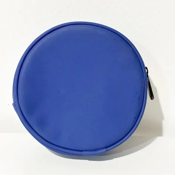 DIOR Cosmetic Bag Pouch Makeup Case Blue Round Full‎ Zip - Image 3