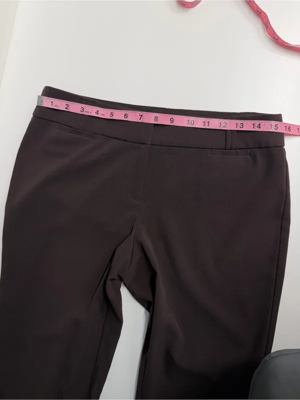 Business slacks size 6 Anne Klein chocolate brown pants‎ belt loops back pockets - Image 7