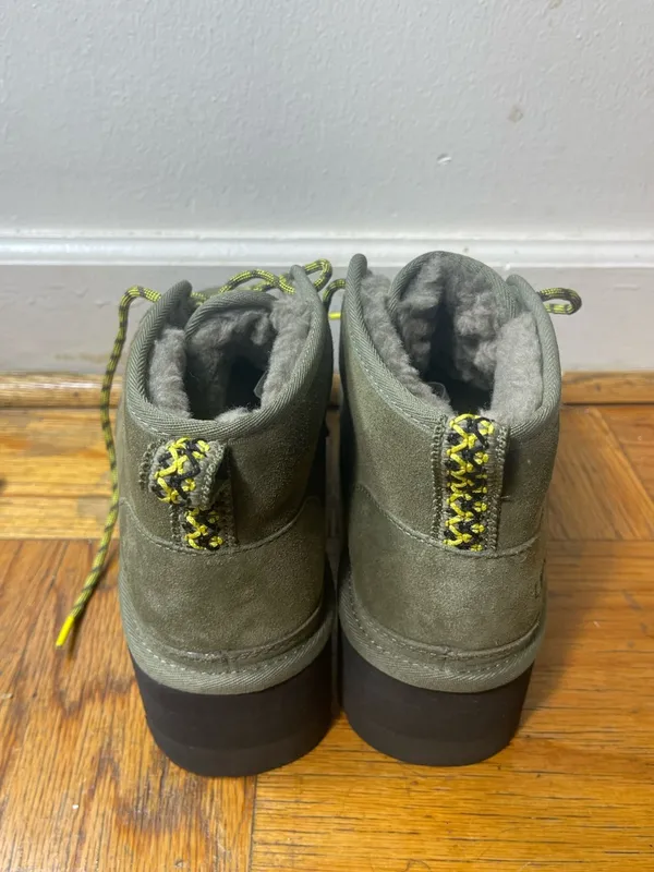 Ugg Neumel Heritage 2” Platform Burnt Olive Suede Wool Boots Womens Size 11 - Image 8