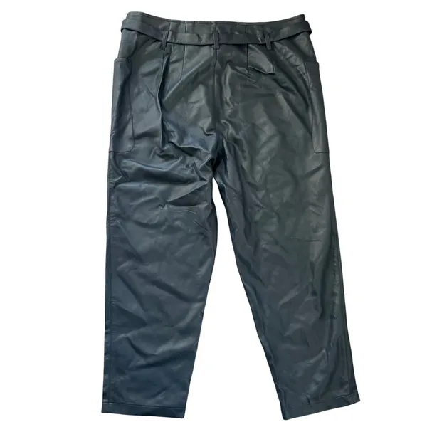 NWT Eloquii Belted Vegan Leather Pants Sz 16 Smoke Blue Baddie Plus‎ Size - Image 8
