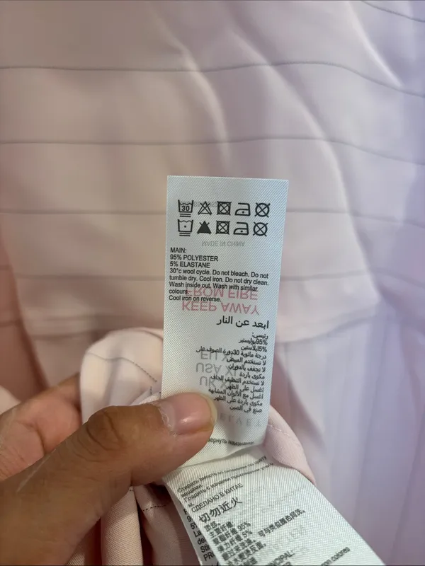 NWT Mint Velvet Pink Pinstripe 2 Piece Shirt Pants Set XL - Image 7