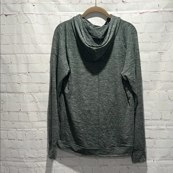 Asics Women's Charcoal Lightweight‎ Hooded Athletic Sweatshirt Woman’s L - Image 3