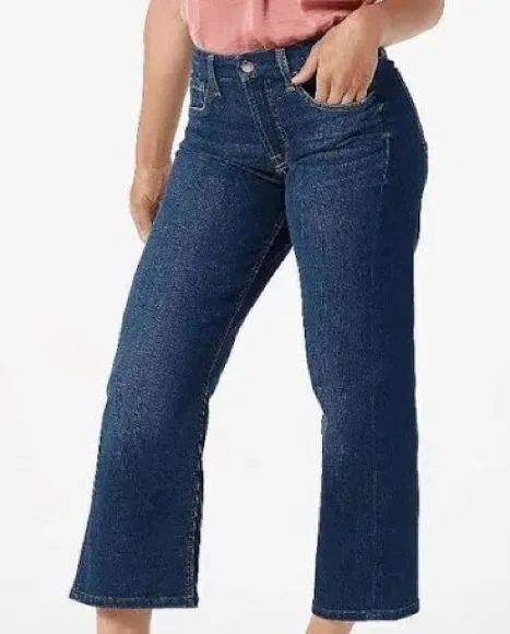 Jen 7 By 7 For All Mankind Kick Crop Dark Denim Jean Size 18 Stretch Casual Fall - Image 2