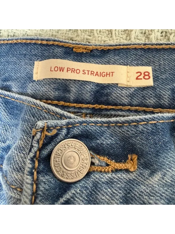 Levis Low Pro Straight Jeans Womens 28 Blue Denim Pants Go Ahead Light Wash - Image 3