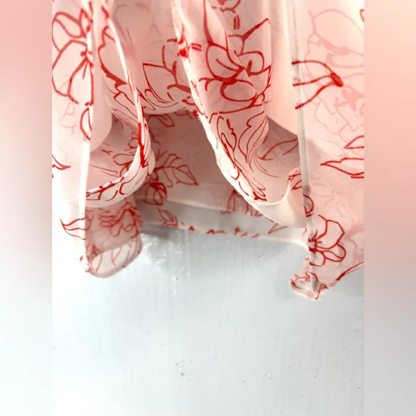 CAbi M Wide Strap Sketch Floral Tank Top in Orange on White - Image 3