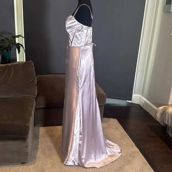 Women’s Full Length Prom Party Dress Criss Cross Straps Leg Slit Size 10 NWOT - Image 5