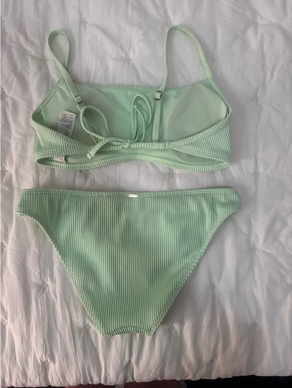 Hollister Ribbed Bikini Set Mint Green - Image 6