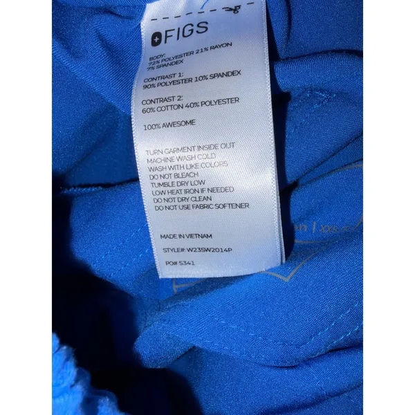 FIGS Uman Jogger Scrub Pants Royal Blue XXS Petite W23SW2014P - Image 4