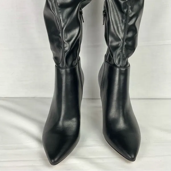 Gianni Bini Delilah Black Boots Sz 6 Bow Back Stretch Over-the-Knee New - Image 3