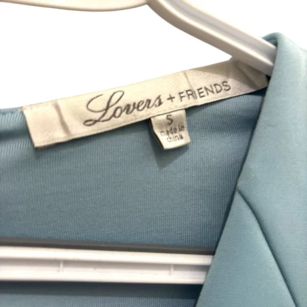 Lovers + Friends light baby blue v neck fit & flare cocktail dress - Image 5