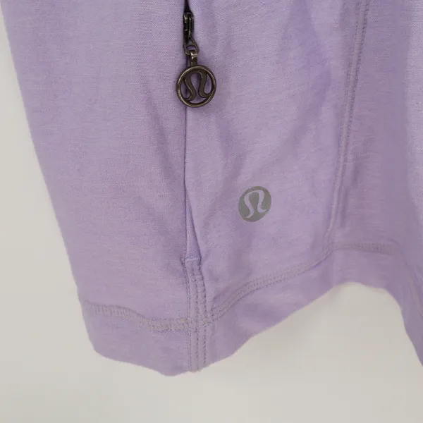 Lululemon Tank Top Womens 12 Ruffle Back Zip Pocket Purple Athletic Excellent - Image 2