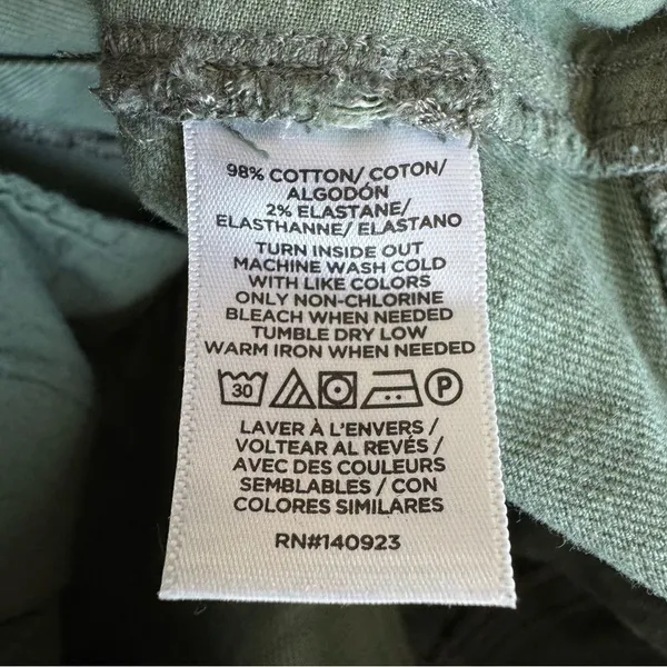Ann Taylor LOFT High Rise Wide Leg Utility Jeans Army Green Mountain Rosemary - Image 11