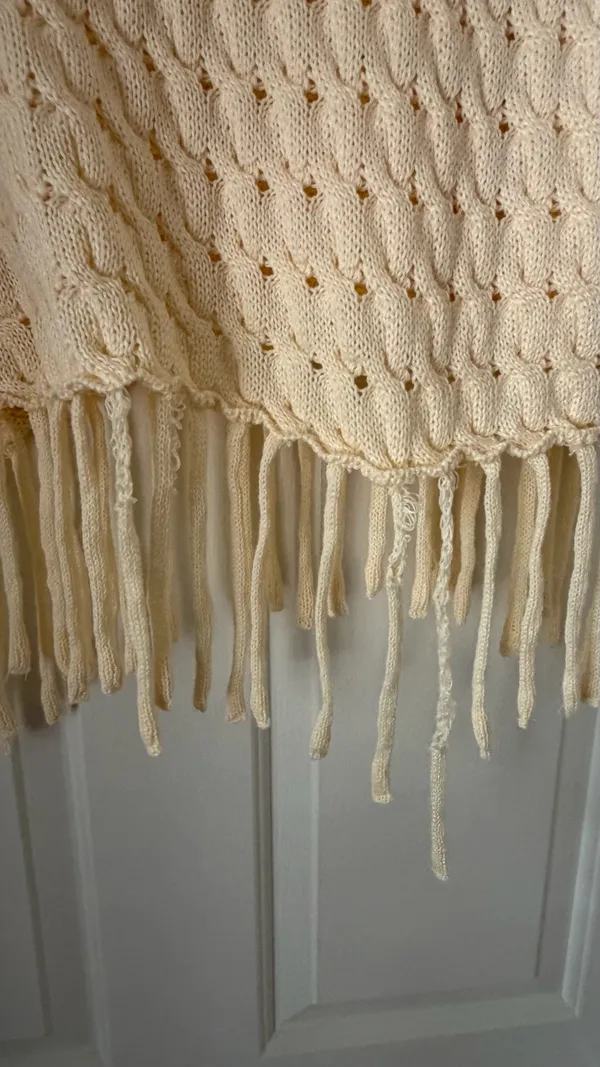 Davi & Dani Cream Chunky Knit Mock Neck Crop Sweater - Image 7