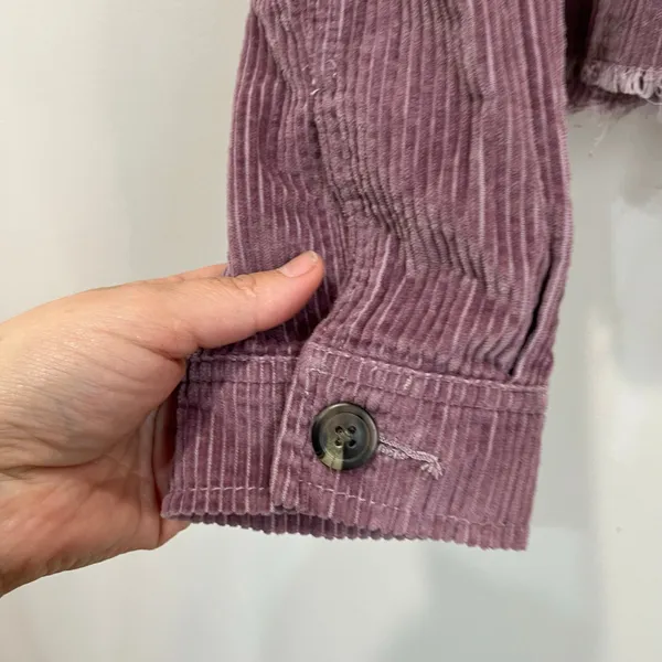 American Eagle Corduroy Cropped Jacket Mauve Button‎ Front Women’s Size XS - Image 3