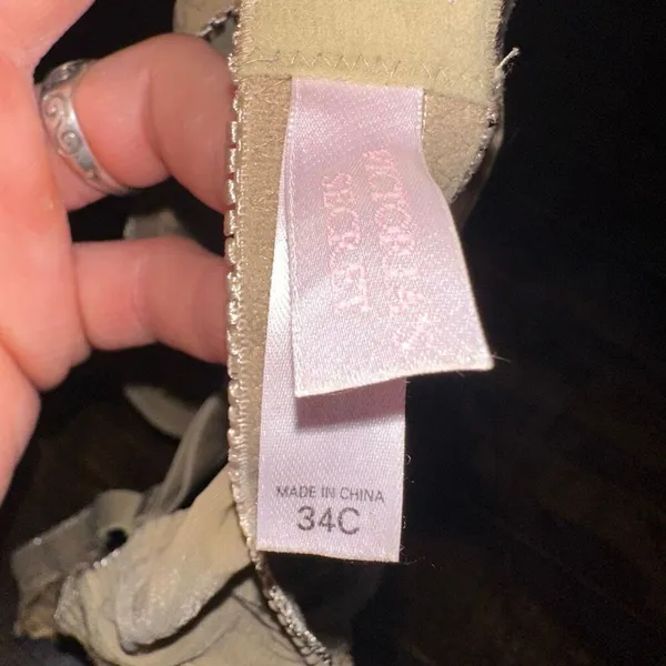 Victoria’s Secret 34C lace tan unlined embroidered Demi bra - Image 3