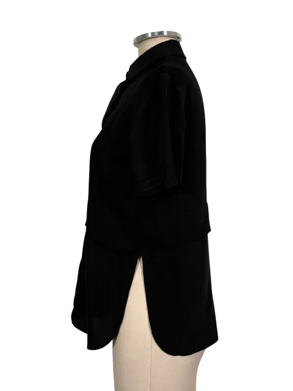 T by Alexander Wang Silk Short Sleeve Top Black Size XS - Image 9