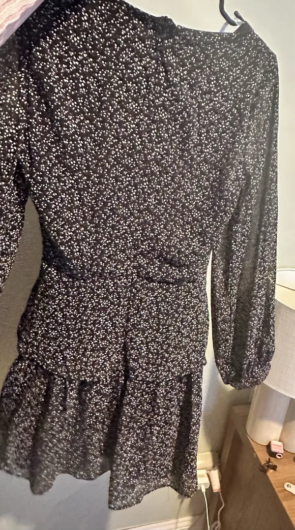 Lulus Ruffle Black Dress Long Sleeve - Image 3