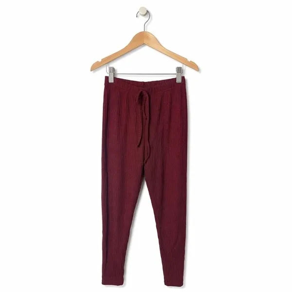 SHEIN Burgundy Ribbed Crop Top & Leggings Set | Size S | NWOT - Image 3