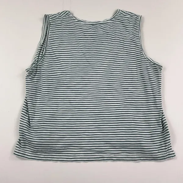 Madewell Tank Top Womens 2XL Green Striped Crew Neck Sleeveless Cotton Jersey - Image 7