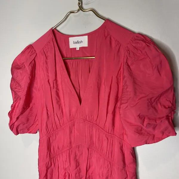 Ba&sh‎ Linda Midi Dress in Jelly Pink Sz 0 - Image 2