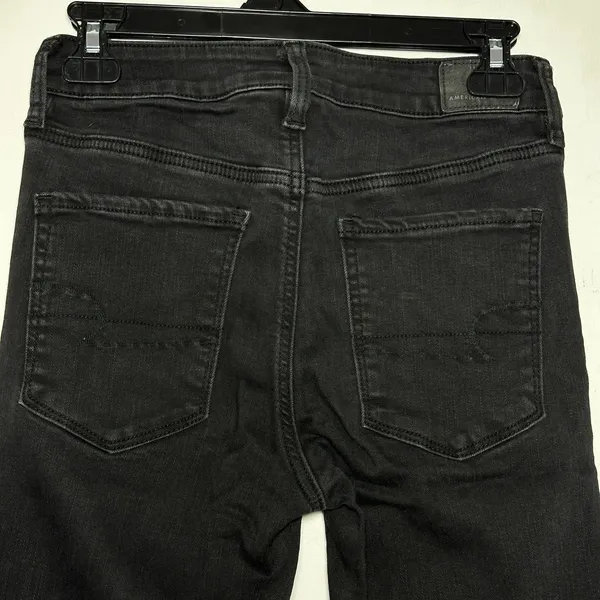 American Eagle Outfitters Womens Jeans Size 6 Long‎ Black High Rise Jeggings - Image 9