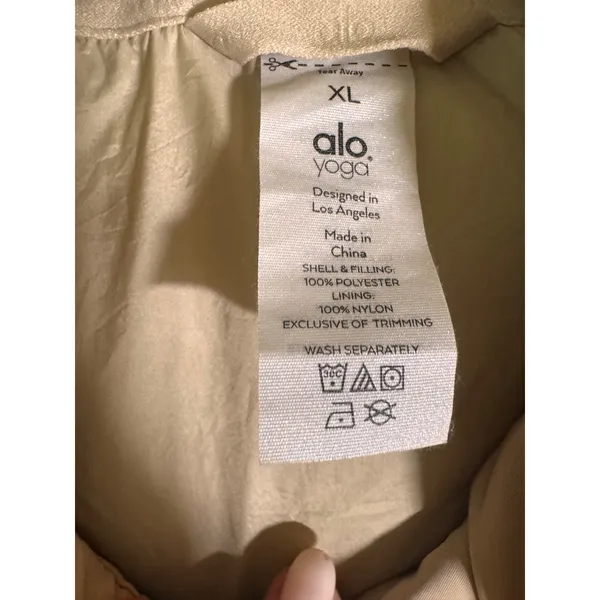 Alo Yoga Womens Tan San Dune Snap Front Coaches Jacket XL - Image 4