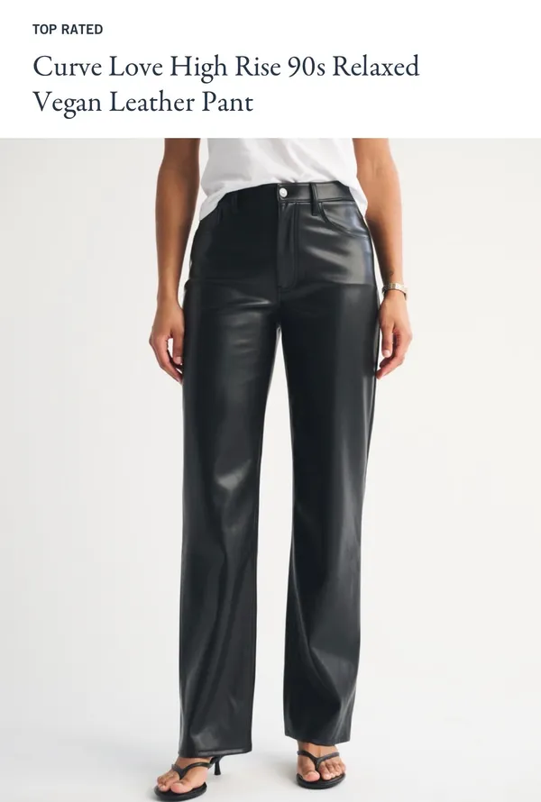 Abercrombie Curve Love Vegan Leather Pants - Image 5
