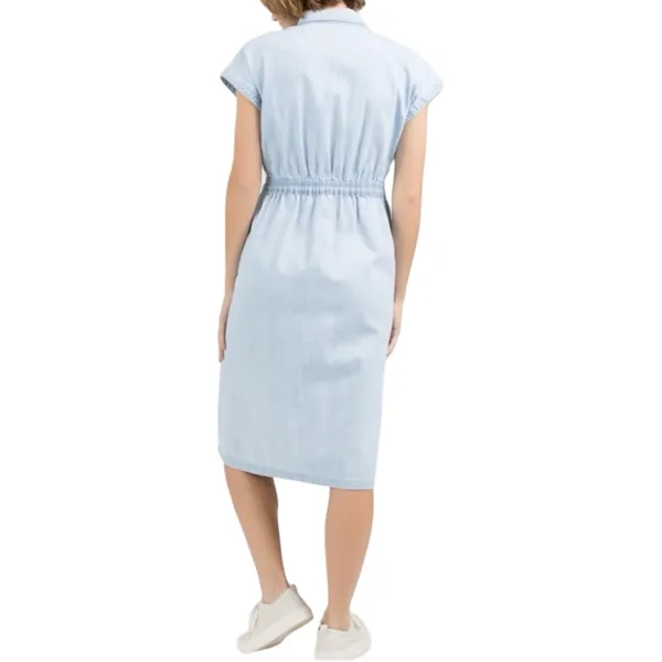POL Chambray Denim Prairie Midi Dress Embroidered Eyelet Blue S NWOT - Image 2