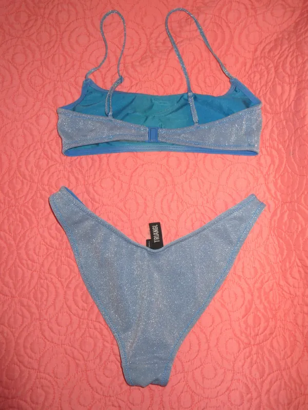 Blue Sparkly Triangl Bikini - Image 2