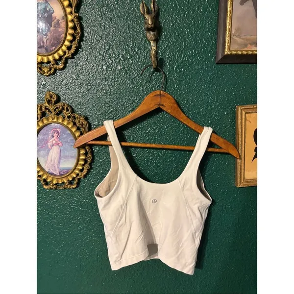 Lululemon White Cropped Align Tank Top Size 4 - Image 2