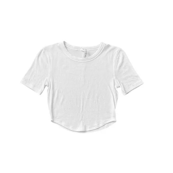 Lululemon Hold Tight White Ribbed Stretch Cropped Short Sleeve T-Shirt Size 2 - Image 2