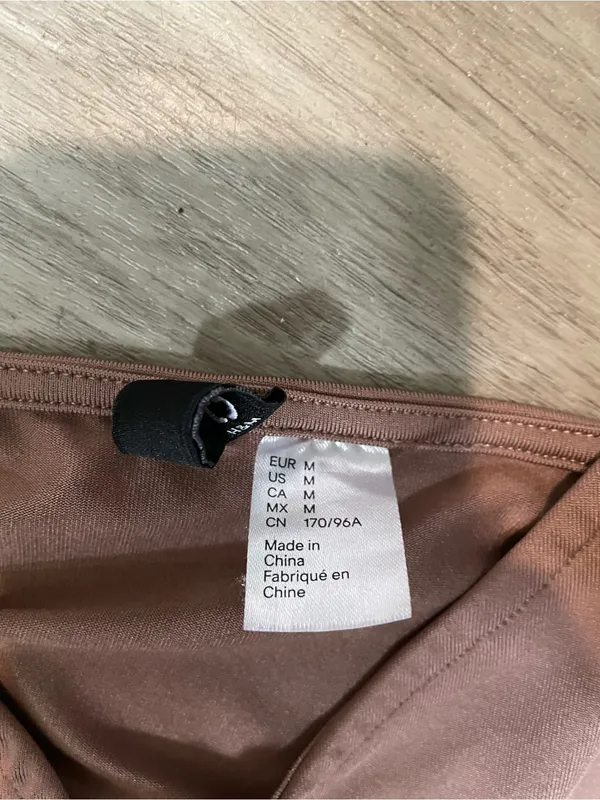 H&M Tie-Front Cami Crop Top - Rust Brown - Image 2
