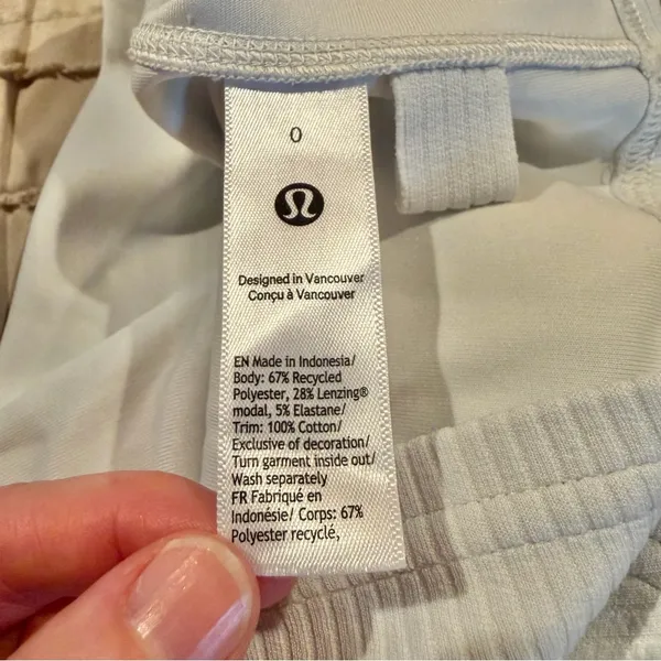 Lululemon Ribbed Softstreme Cropped Tank Top Light Vapor 0 W1EDFS Sleeveless - Image 4