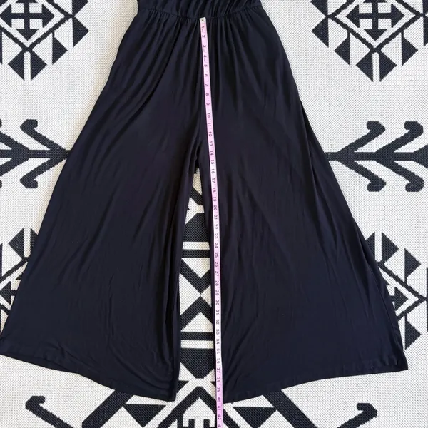 Free People FP Beach Effortless One Piece Wide Leg Jumpsuit in Black Medium - Image 12