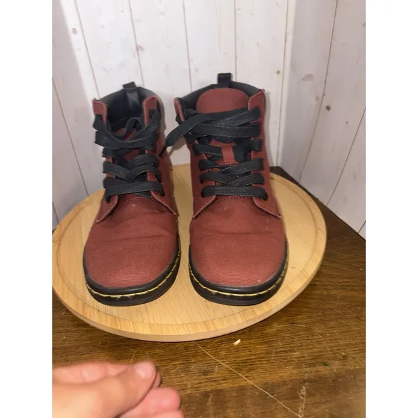Dr.‎ Martens Shoreditch Canvas Boots Ankle Cherry Red Black Women's Size 6 US - Image 2