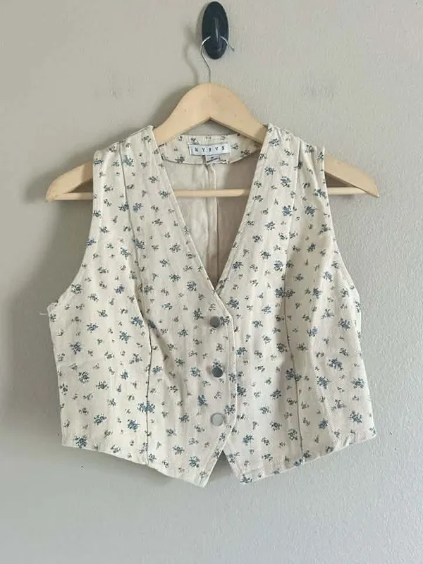 HYFVE Blue floral print vest top small new - Image 2