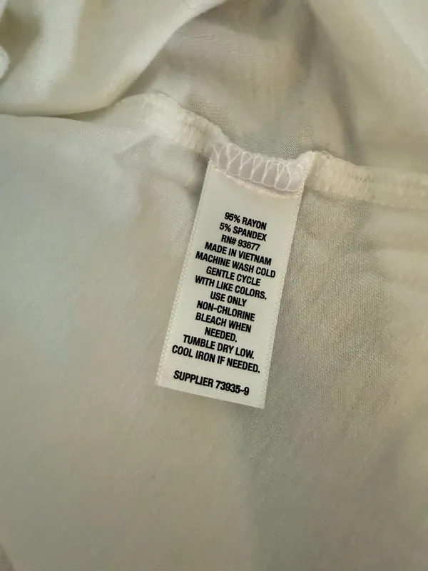 ana A New Approach Women's White V-Neck Tunic with Tie-Sleeve Details‎ Size LT - Image 6