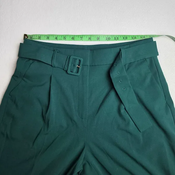 J.‎ Crew Womens Forest Green Pleated Belted Tapered Trousers Pants CB419 Size 8P - Image 7