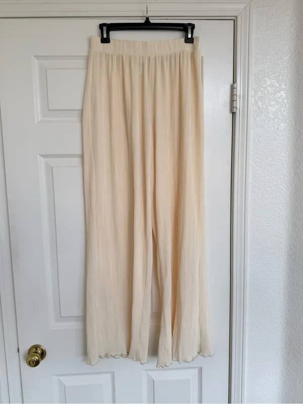 Open‎ Edit Nordstrom Wide Leg Butter Yellow Palazzo Pants Elegant High-Waist S - Image 2