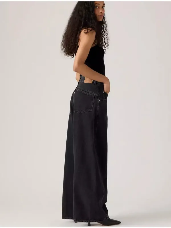 New Levi's 24x30 Premium Super Baggy Barrel Women's Jeans Open Mind Black - Image 4