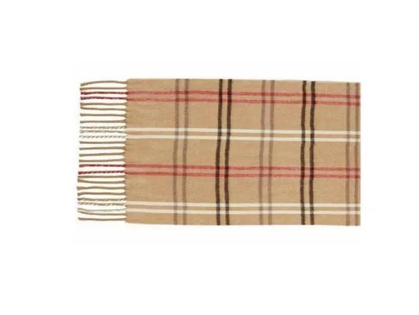 Steve Madden Camel Plaid Muffler Fringe Trim Scarf - NWT - Image 3