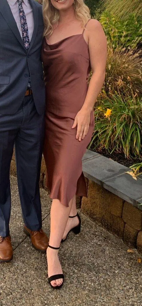 Express Bronze/brown Satin Dress - Image 2