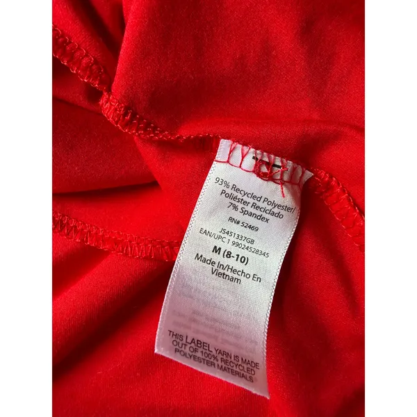 Red Button Front Nightgown Women's Medium Soft Pajama Sleep Shirt Pockets - Image 10