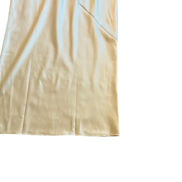 Billy J Frida Maxi Dress Yellow Satin Creamy Buttery Gown Size 14 Women's NWT - Image 11