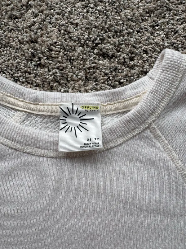 Cream Aerie Oversized Short Sleeve Tee Extra Small - Image 3