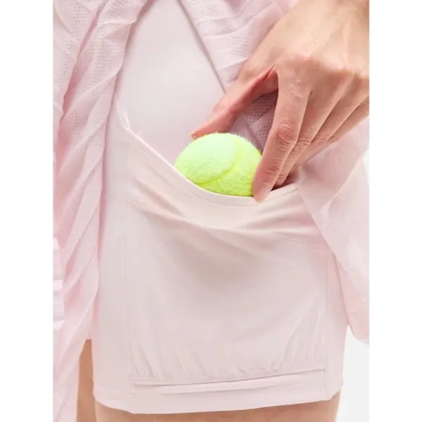 Athleta M Power Serve Tank Dress Tennis Medium Shell Pink Black Regular - Image 3