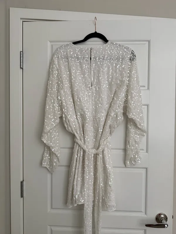 ASOS White Sequin Cocktail Dress - Image 4