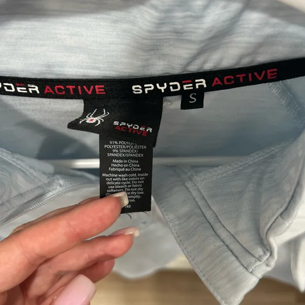 Spyder Active Women’s Performance Quarter Zip Pullover Size Small Light Blue - Image 4