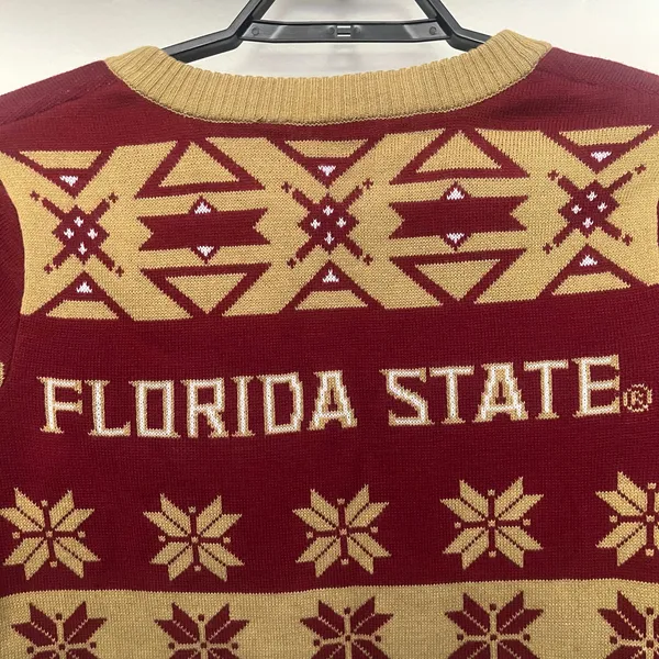 Foco FSU Seminoles Ugly Christmas Womens Sweater XL Retro VNeck Tailgate Holiday - Image 6