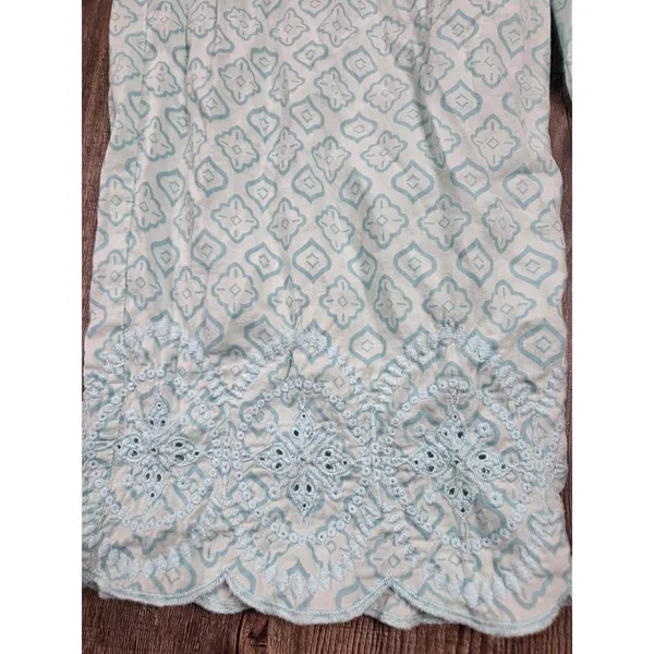 Sleep Sense Light Aqua Pajamas Lounge Set Shirt Crop Pants Size M/L - Image 3